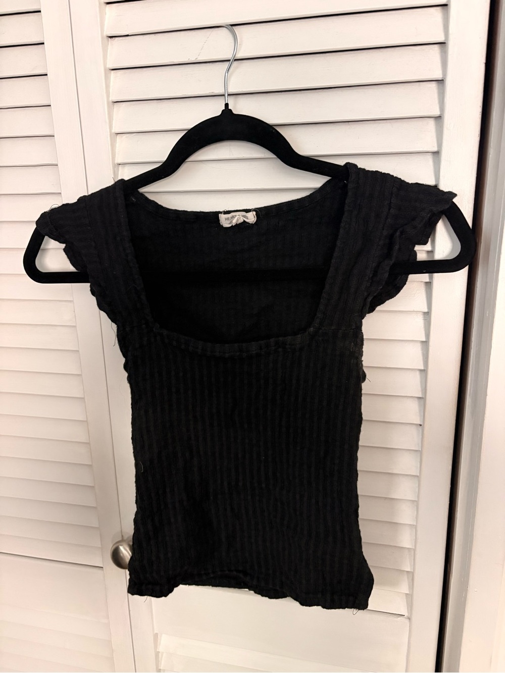 Heart Hips Black Ribbed Square-Neck Tank